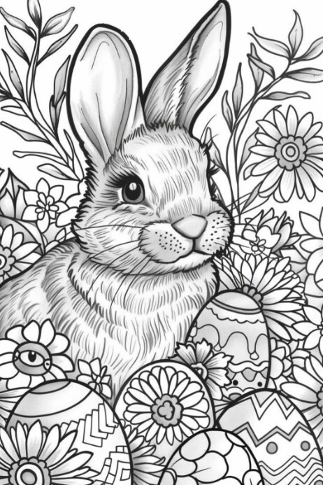 Easter coloring page Template | PosterMyWall