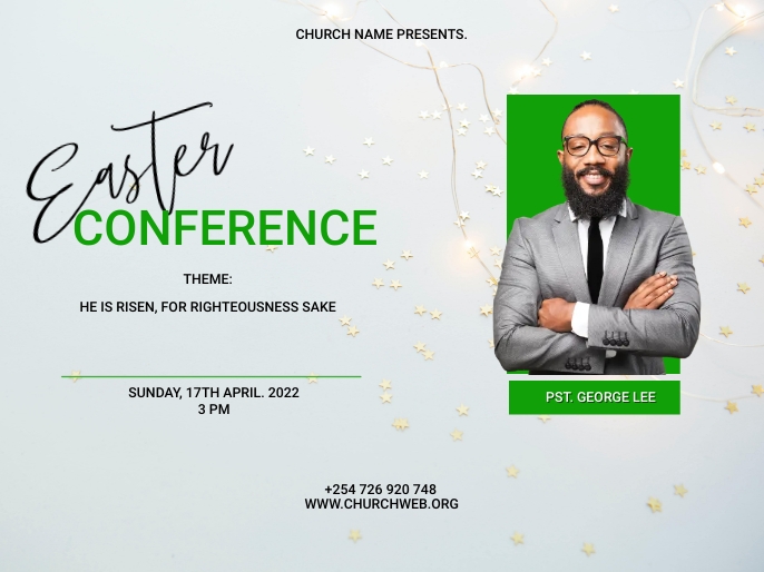 Easter conference poster Apresentação template
