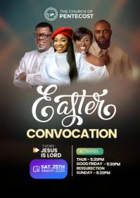 Easter Convocation Church Poster Design A4 template