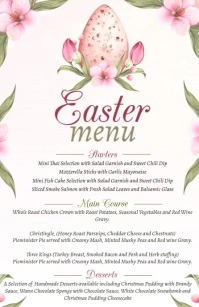 Easter day brunch menu design template