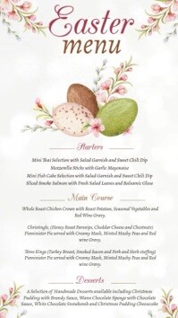 白色 Easter Menu Instagram Story Template