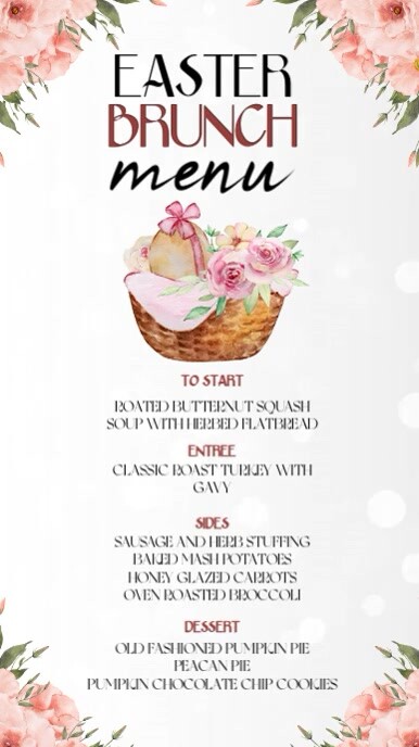 Easter day brunch menu design template Instagram 快拍