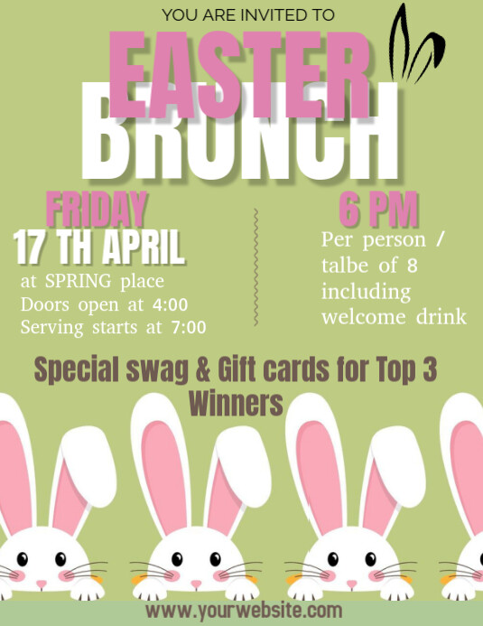 Easter day brunch social post 传单(美国信函) template