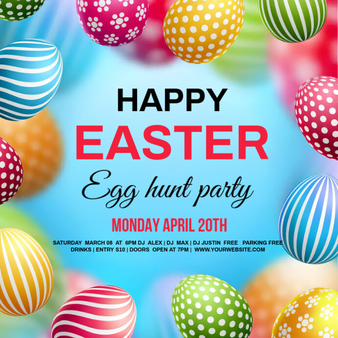 Easter Day Egg Hunt  Instagram Post template