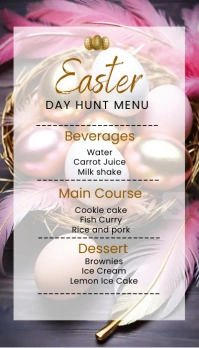 Easter Day Menu Template Business Card