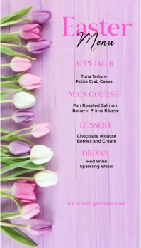 Easter Day Menu Template Business Card