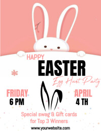 Easter day party invitation flyer template