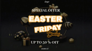 Zwart Easter day sales template Digitalt display