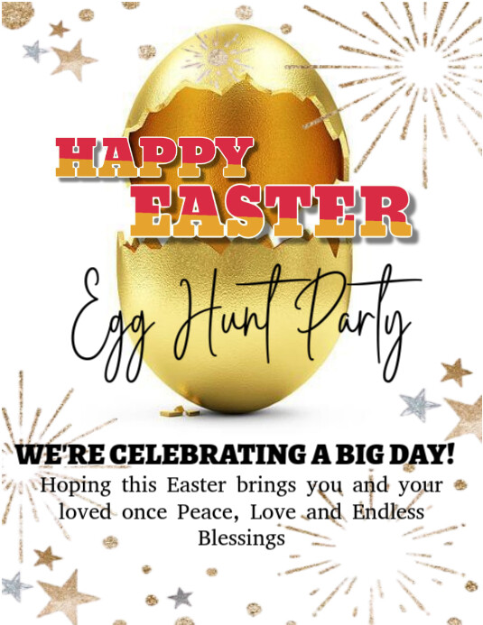 Easter day social media post Folheto (US Letter) template
