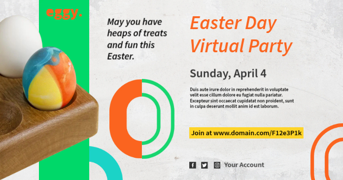 Easter Virtual Event Easter Day Virtual Party Template | PosterMyWall