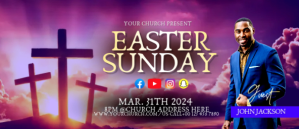 粉色 Easter Sunday Church Event Envelopes Template