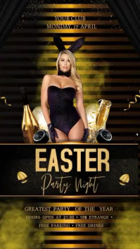 Black Easter Party Digitalt display Template