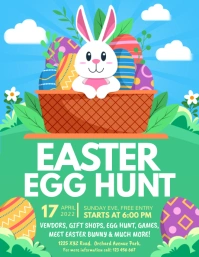 Green Illustrated Easter Egg Hunt Flyer template