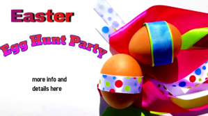 白色 Easter Egg Hunt Party Digitalt display Template