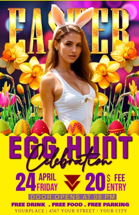 easter Meia página larga template