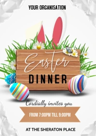 easter dinner flyer A3 template