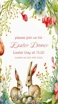 Easter Dinner Invitation Instagram Story template