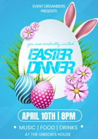 easter dinner invite flyer A3 template