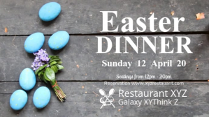 Easter Dinner Reastaurant Video Header Food Menu Digital Display (16:9) template