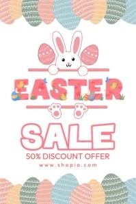Easter Discount Sale Poster template