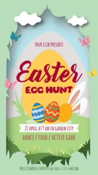 Hijau Easter Egg Hunt Event Digitalt display Template