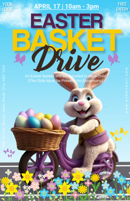 easter drive, egg drop Tabloid template