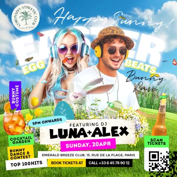 Easter Egg Beats Rave Party Template | PosterMyWall