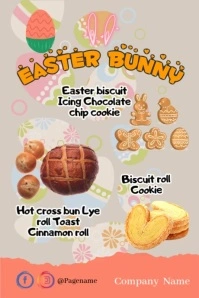 Easter Egg Bread Menu Poster template