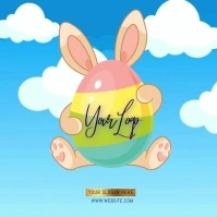 Easter Egg Bunny Logo template