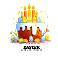 Easter egg cake logo template
