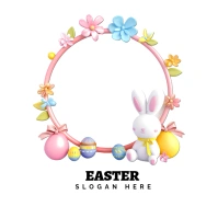 Easter Egg Frame Logo template