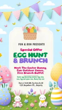 Easter Egg hunt & Brunch Template Цифровой дисплей (9 : 16)