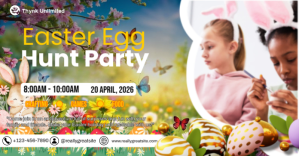 White Easter Egg Hunt Party Facebook 共享图片 Template