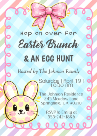 Easter Egg Hunt and Brunch Invitation A6 template