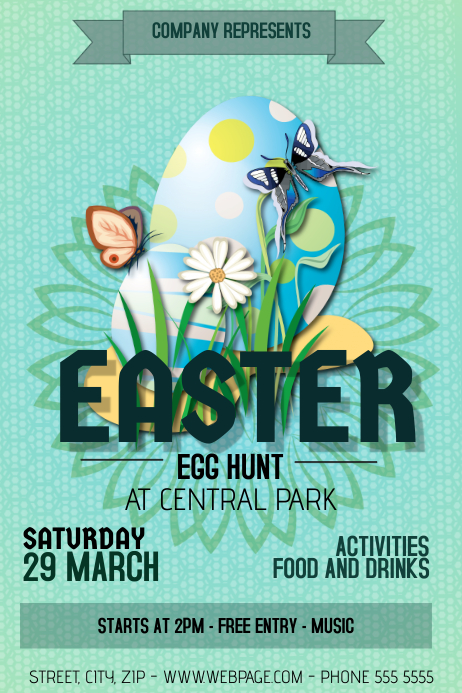 easter egg hunt celebration flyer template Poster