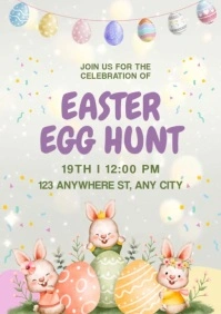 Easter Egg Hunt Celebrtion A5 template