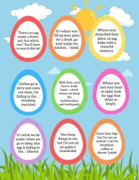 Easter Egg Hunt CLUES PRINTABLE TEMPLATE ใบปลิว (US Letter)