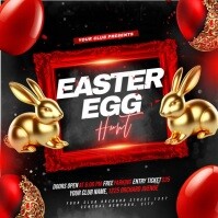 黑色 Easter Egg Hunt Instagram-opslag Template