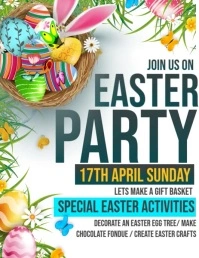 White Celebration Party Easter Video Iflaya (Incwadi ye-US) template