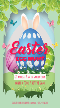 Green Easter Egg Hunt Digitale Vertoning Template