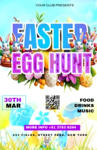 Easter egg hunt Half Page Wide template