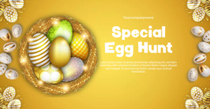 橙色 Easter Egg Hunt Facebook-annonce Template
