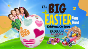 Blå Easter Egg Hunt Digitalt display Template
