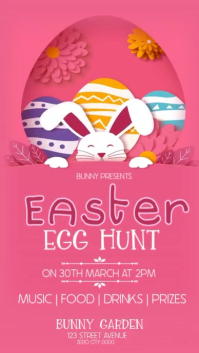 Rød Easter Egg Hunt Digitalt display Template