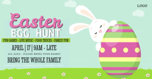 Easter Egg Hunt Event Flyer Template ภาพที่แชร์บน Facebook