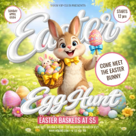 Easter egg hunt event square design template