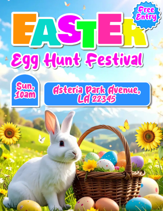 Easter egg hunt festival flyer template PosterMyWall
