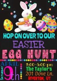Easter Egg Hunt Flyer A6 template
