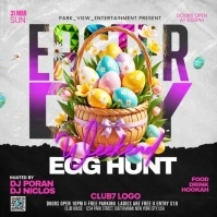 Easter Egg Hunt Flyer โพสต์บน Instagram template