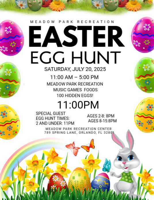 Easter Egg Hunt Flyer Template PosterMyWall